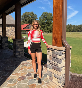 SoMe Sail Red Striped Sweater