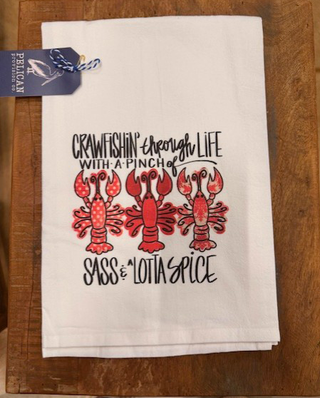 Pelican Crawfishin Through Life Kitchen Towel