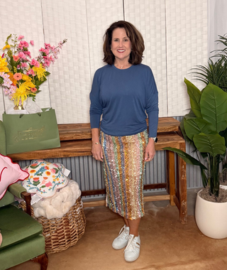 Umgee Sequin Midi Skirt