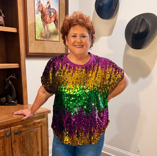 Mardi Gras Full Sequin Sparkle Top