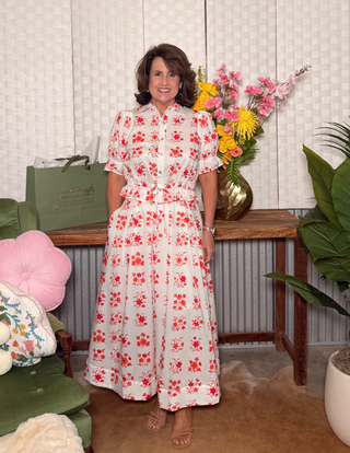 Entro Tomato Blossom Collared Top