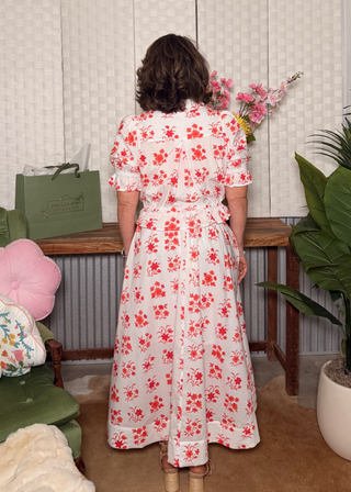 Entro Tomato Blossom Collared Top