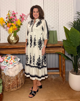 Umgee Border Midi Dress