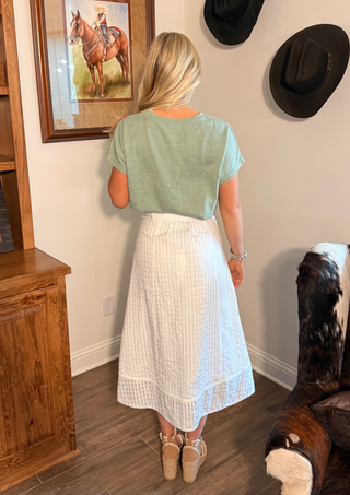 Modern Muse Textured Midi Skirt