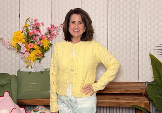 Peach Love Eyelet Tie Front Knit Cardigan