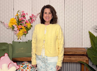 Peach Love Eyelet Tie Front Knit Cardigan