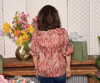 Umgee Rust & Cream Zebra Print Top